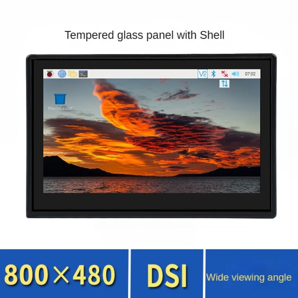 

4.3 inch display Capacitive touch screen MIPI DSI interface IPS material 3D printing case IPS 160` For Raspberry Pi 4/5 3B+