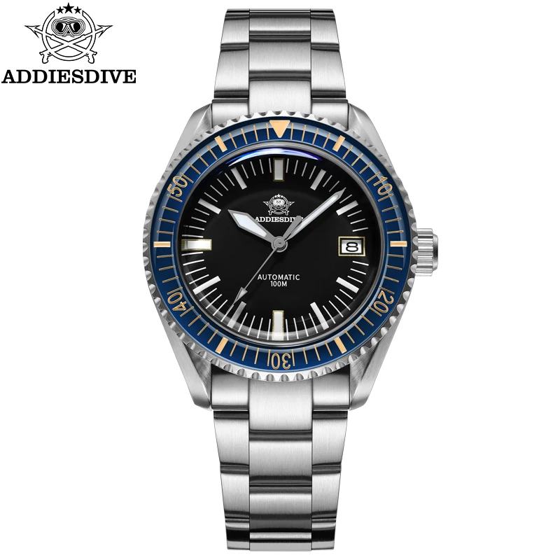 ADDIESDIVE NEW Men\'s Watch Sapphire Glass Calendar BGW9 Luminous 316L Stainless Steel 10Bar NH35A Automatic Mechanical Watch