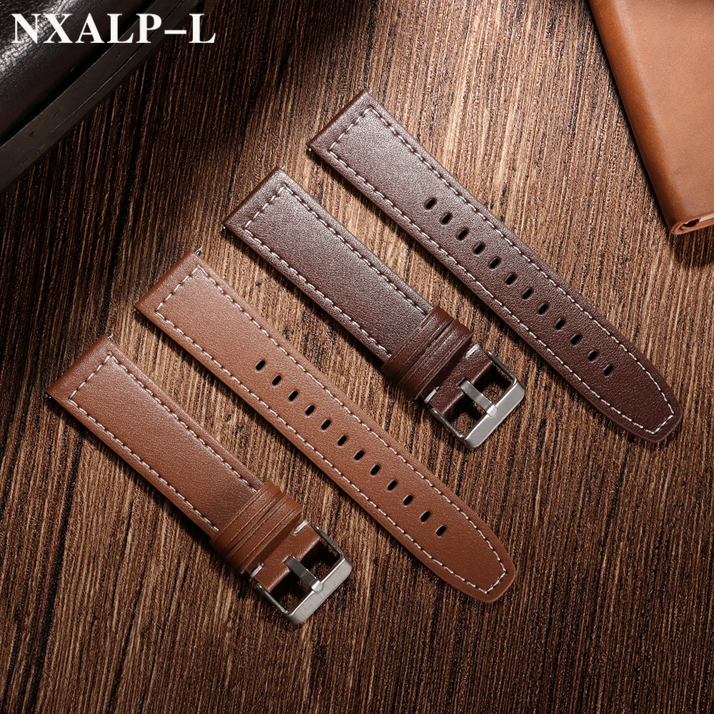 حزام ساعة جلد 20 مللي متر 22 مللي متر لأوميغا ل Seiko الإفراج السريع حزام الساعات لهواوي GT3 GT4 معصمه سوار الأعمال للرجال