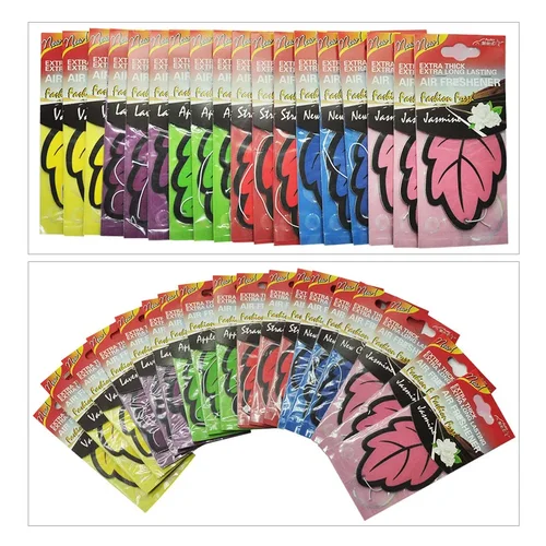 Imagen 2 del producto Ambientador de aire para coche, papel de té perfumado Natural, colgante automático, Perfume de vainilla, fragancia en forma de hoja, accesorios para interior, 1/60/90 Uds.