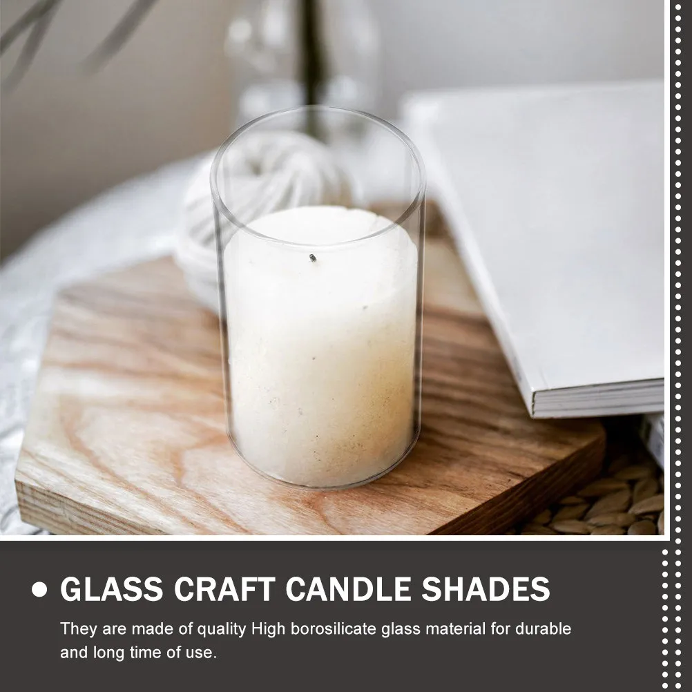 2 Pcs Holder Sleeve Holders for Taper Candles Tapered Tube Covers Sleeves Bottomless Glass Shade