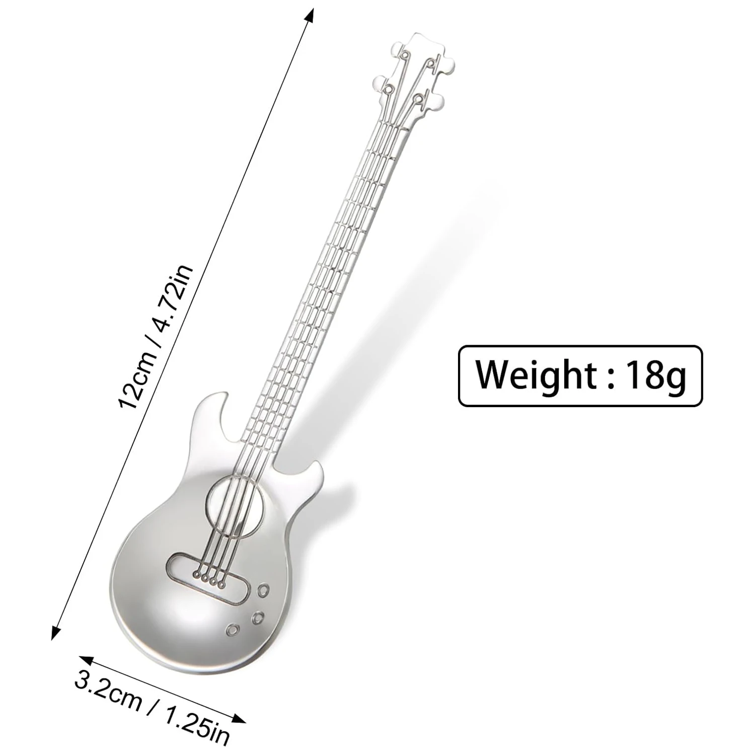 1/3pcs 304 Stainless Steel Guitar Spoons Coffee TeaSpoons Dessert Ice Cream Mixing Spoons Bar Mug Spoons Kitchen Tableware Gifts view 6