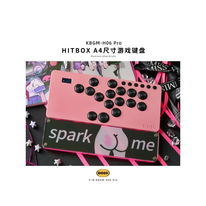 DOIO KBGM-H06 PRO HITBOX Mechanical Keyboard Aluminum Alloy Acrylic Hand Rest A4 Gaming Keyboard PS4 PS5 Switch PC Steam PC Gift