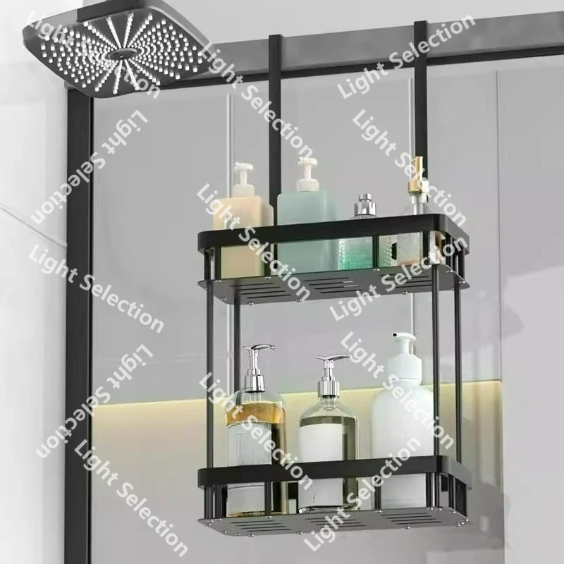 

No punching wall-mounted shower room hanger door bathroom rack hanger layered storage rack