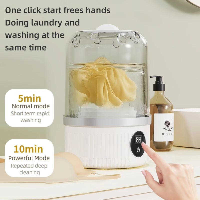 Mini Washing Machine Household Electric Washing Cup Underwear Socks Small Wireless Charging Pet Clothes Washing Machine