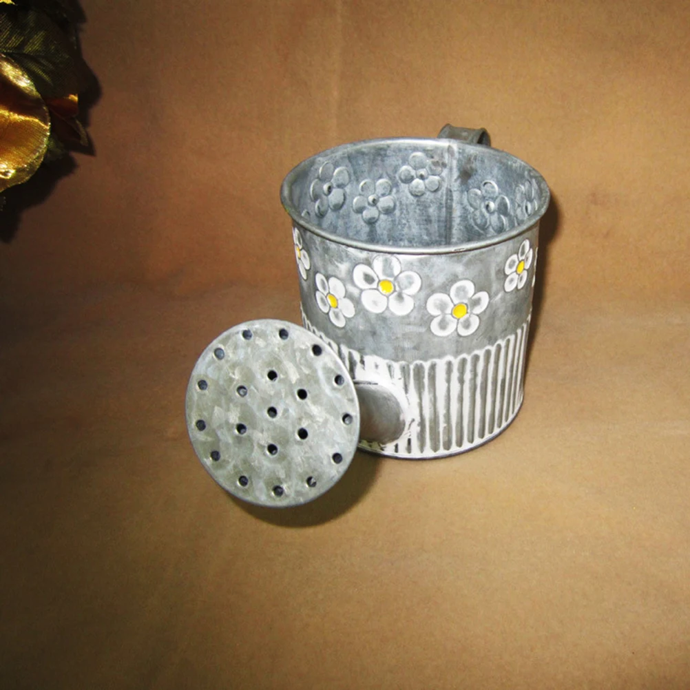 

Iron Flower Vase Watering Pot Shape Rustproof Long-Lasting Artistic Vase For Fresh Flowers Greenery Bucket Container Home