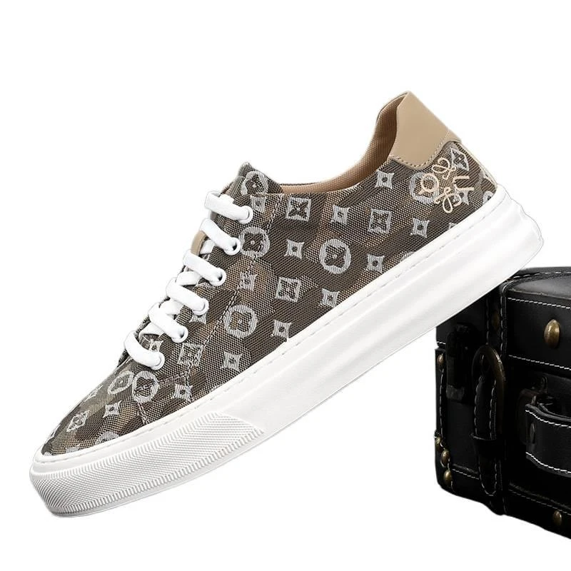 

Light Luxury Sace New Model 1558 British Style Breathable Fabric Shoes Lace-up Low-top Men's Casual Canvas Shoes