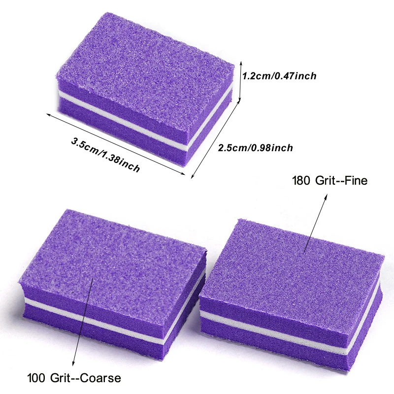 500 Pcs/Lot Wholesale Mini Nail File Buffer Block Lime 100 180 Sandpaper Gel Nail Polish Sponge Files Nails Products Supplies