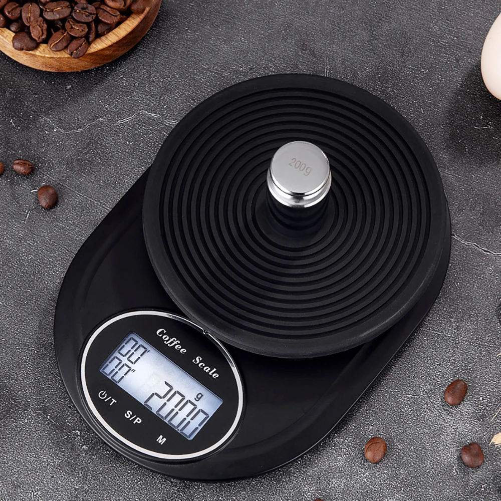 

Multifunctional Food Scale 2kg/3kg 0.1g LCD Digital with Timer Kitchen Scale Coffee Scale Electronic Digital Scales