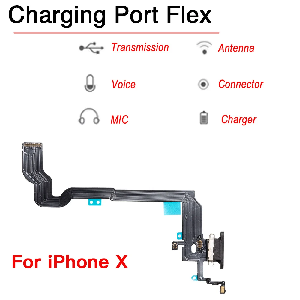 Inner Parts For iPhone X Front Camera Ear Speaker Power Volume Charing Flex Cable Loud Speaker WiFi With All Screws Replacement image 2