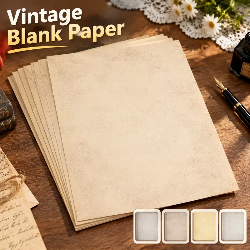 A4 Distressed Vintage Letter Sheet, Blank Printable Stock, Elegant Eye-catching Texture, Handwritten Love-note Folio, Journal