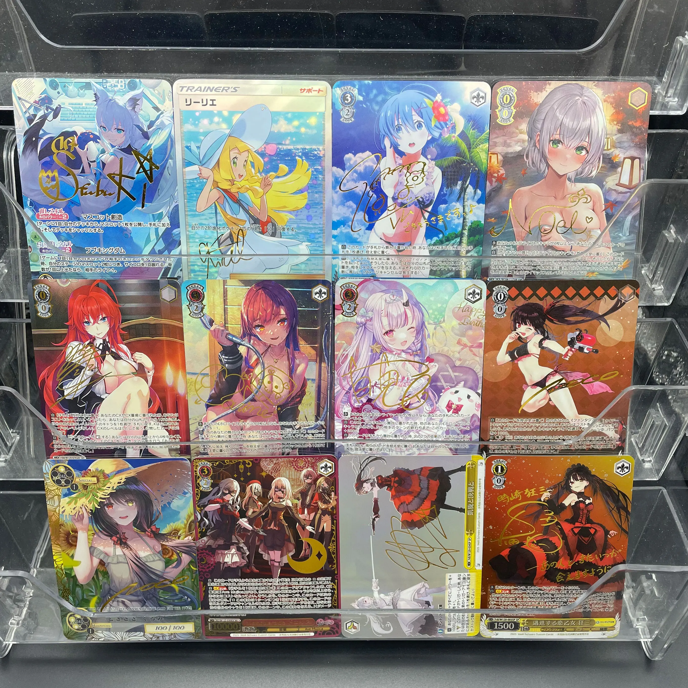 

Diy Anime Anthology Collectible Card Series Rem Rias Gremory Kurumi Tokisaki Emilia Lillie Hot Stamping Holographic Craft Gift