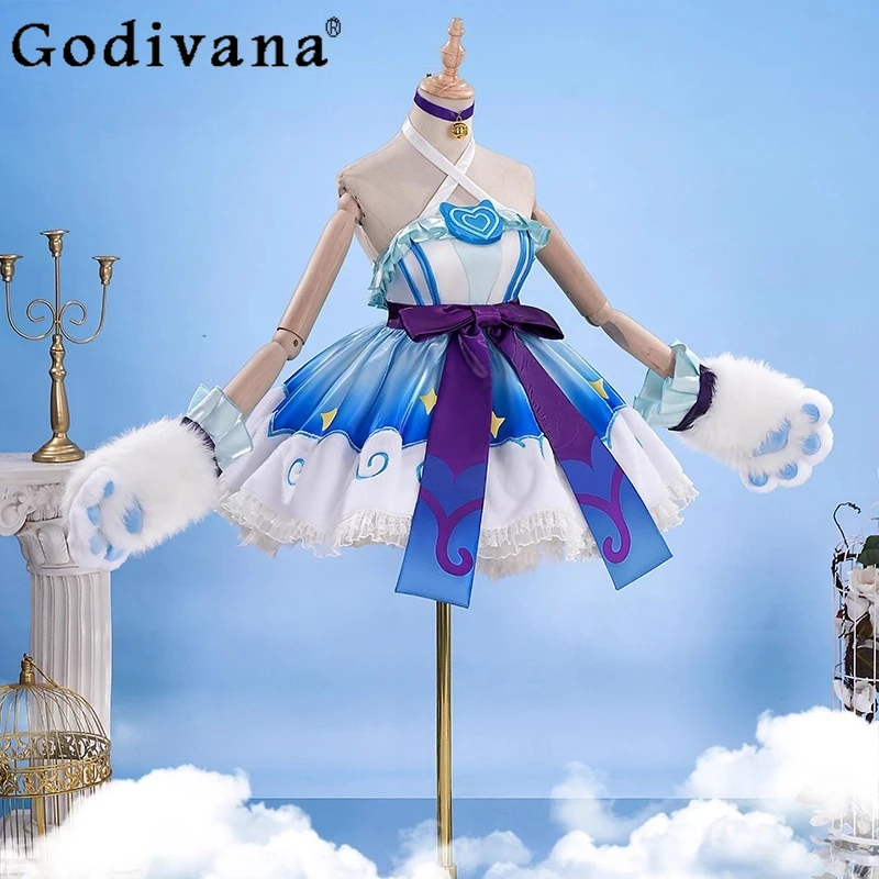 Honor of Kings Da Qiao Dress Set Women Cosplay Costume Cos Game Anime Dress Girls Party Uniform Halloween Play Role Clothes