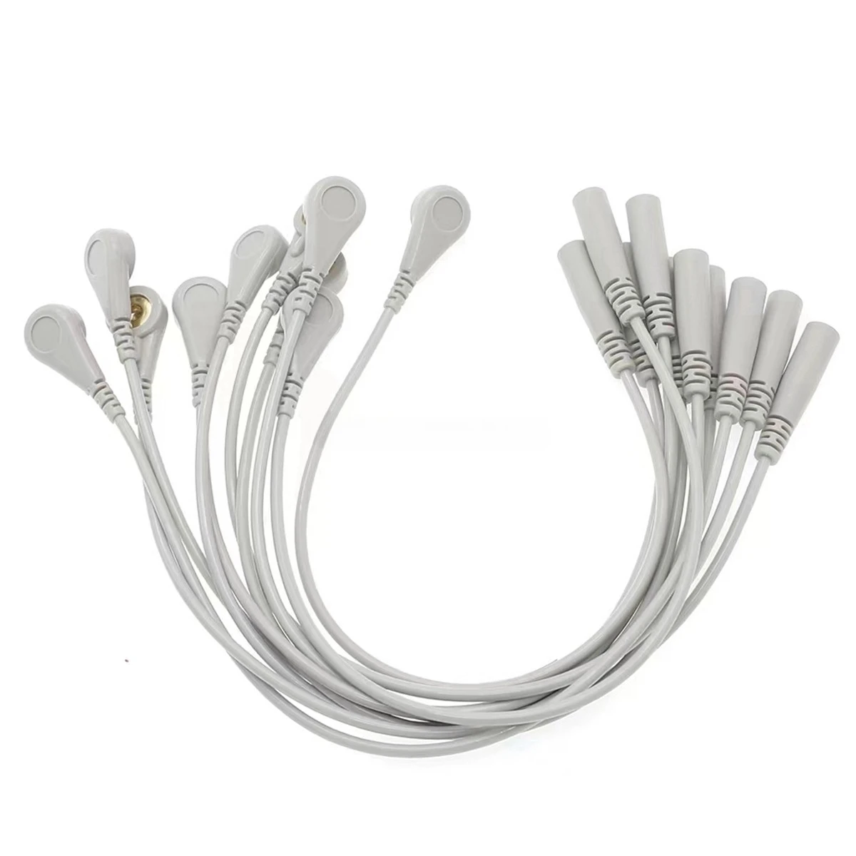 ECG Snap Lead Wire 4.0mm Female to Female ECG EKG Snap Electrode Lead Cable 10pcs