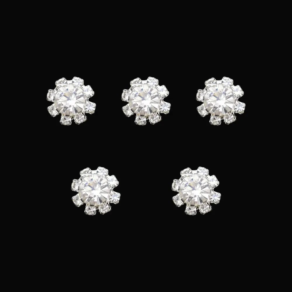 

10Pcs High-end soldered metal crystal button DIY crystal shirt cuff accessory jewelry button