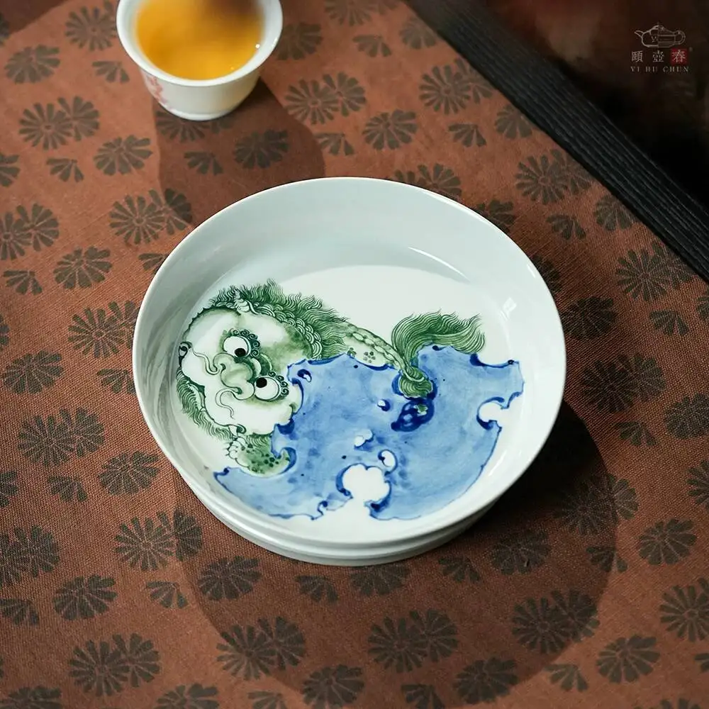 Yihu Chun High-End Blue White Porcelain Teapot, Hand-Painted By Famous Artist Zhang Zhigang, Featuring A Cute Tiger Design, Dry