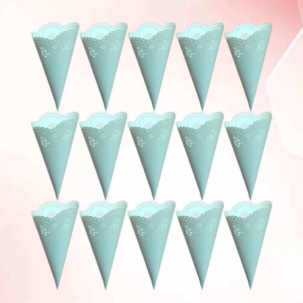 

Petal Confetti Sprinkled Roses Diy Decorative Paper Cones Manual for Petals Blue Craft