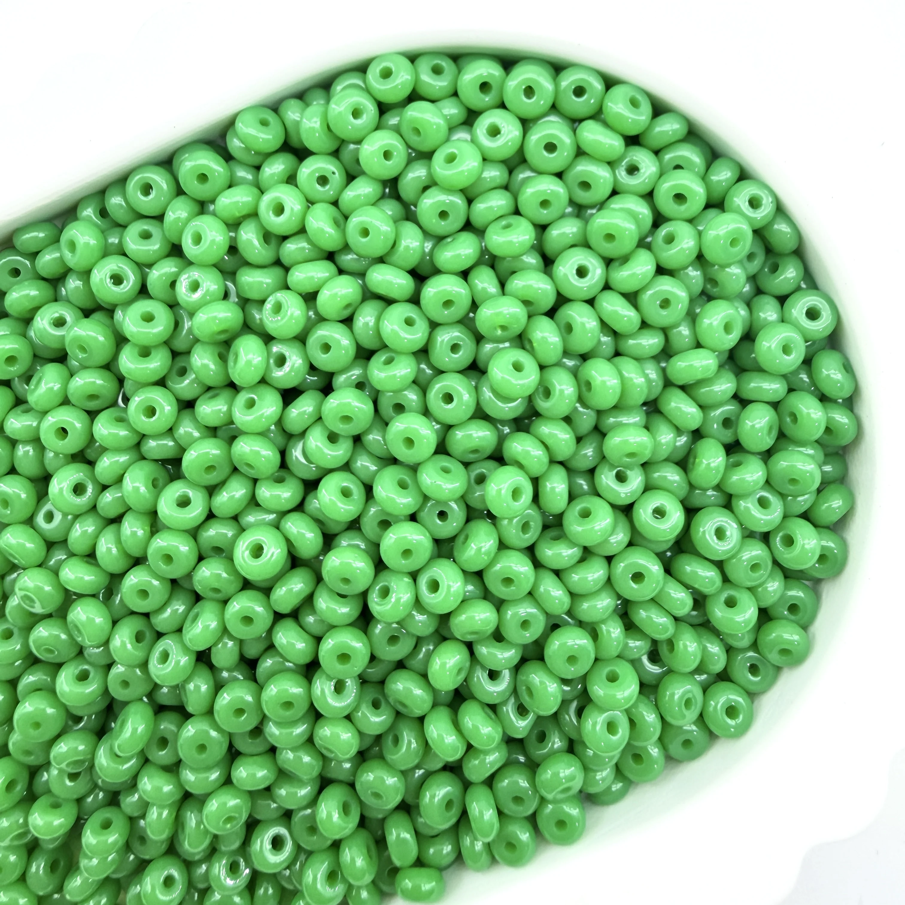2x4mm Grass Green Abacus Glass Seed Beads 300-2400pcs Loose Beads For DIY Gift Bracelet Handmade Jewelry Accessories