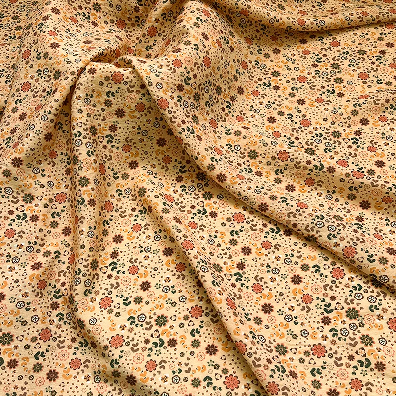 Nuovo tessuto cinese con stampa digitale Piccoli fiori Tessuto di cotone broccato Stile cinese Cheongsam Abito Camicetta Tessuti Hanfu