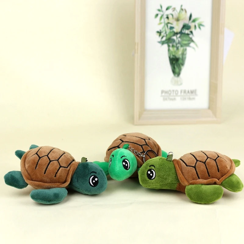 Cute Turtle Keychain Plush Stuffed Toys Tortoise Cartoon Dolls Soft Animal Small Pendant Bag Ornaments Decor Kids Girls Gifts