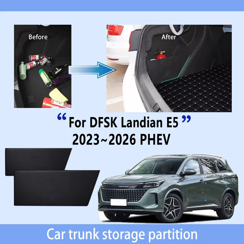 Car Accessories For DFSK Landian E5 2023~2026 PHEV Trunk Storage Partition Multifunction Storage Auto Interior Parts Organizer