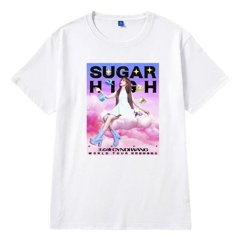 Wang Xin Ling Concert Sugar High Support Short Sleeve T Shirt for Men and Women Cotton Fans Clothing