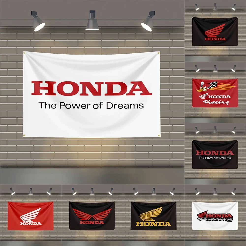 3 X 5 Ft Honda Racing Flags, Made of Durable Polyester, Perfect for Your Room or Garage in December or Amsterdam