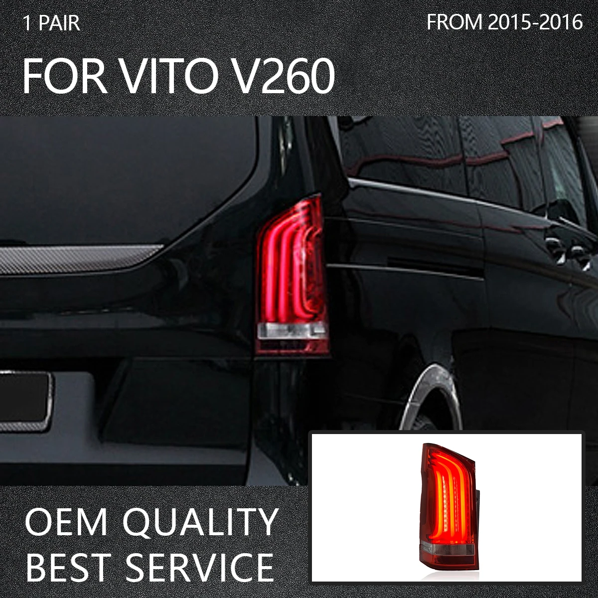 

Автомобильный задний фонарь для Mercedes Vito V260 2016-2020, аксессуары для тюнинга, светодиодные анимированные ходовые огни