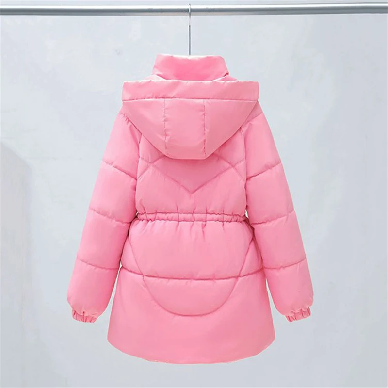 Winter Mid-Long Cotton Jacket Women 2023 New Stand-Up Collar Hooded Coat Loose Fashion Outerwear Thicken Parka Overcoat Female