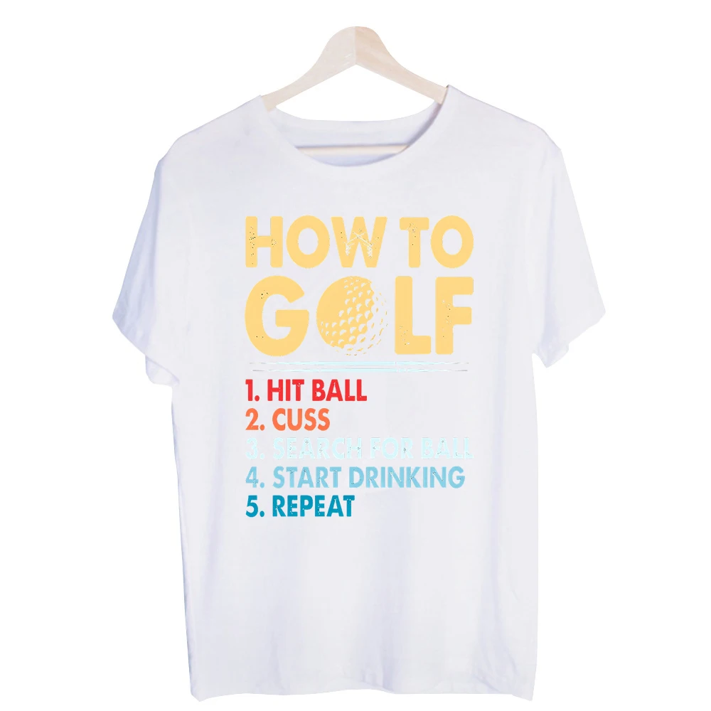 Men's Golf Themed Slogan Graphic Tee, Short Sleeve Crew Neck T-Shirt for Casual Weekend and Golf Outfits