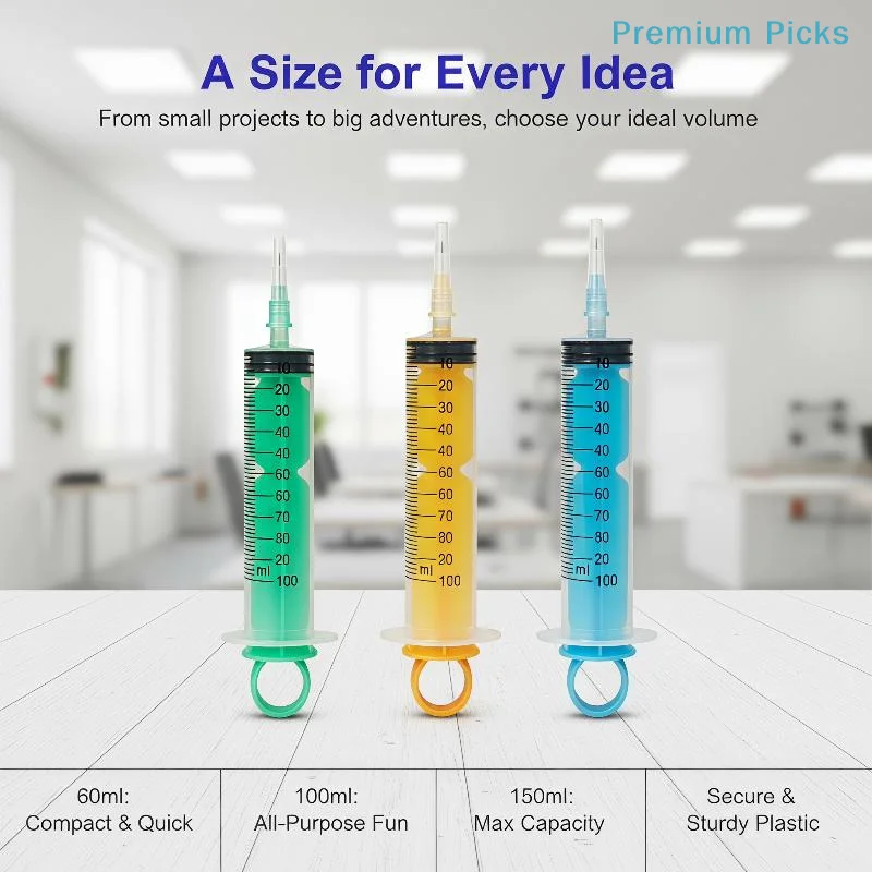 portableIndustrial Syringe Set 60ml 100ml Colored Push-Rod Ring Glue Injection Tool for Model Making, Repair & Craft Projects