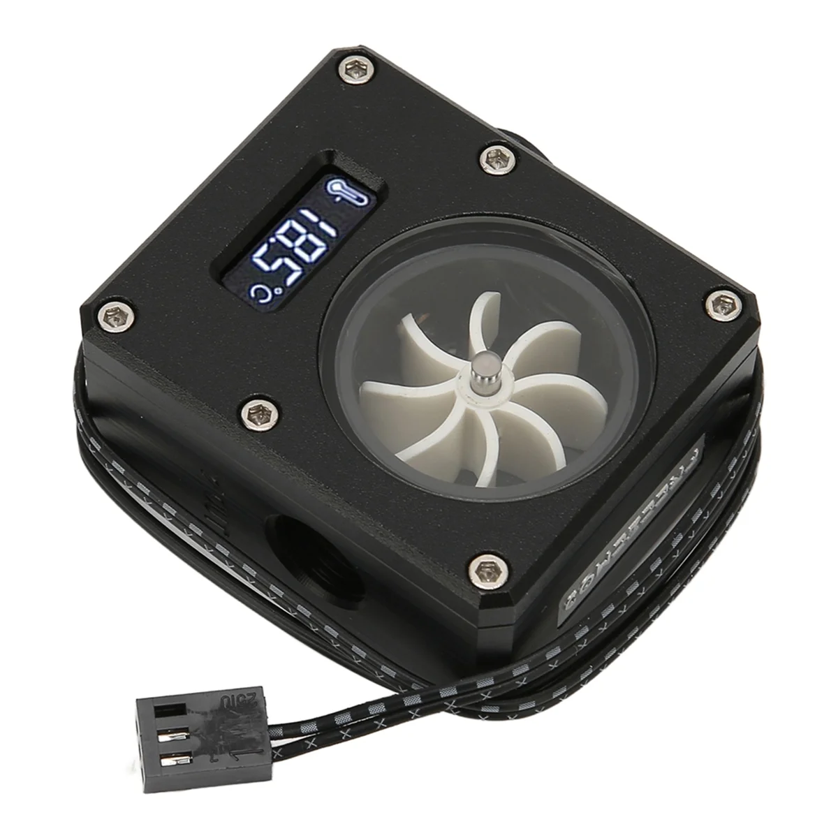 SMIEA ПК индикатор расходомера водяного охлаждения 12 В маленький 3-контактный интерфейс G1/4 резьба Pom нержавеющий компьютерный расходомер черный