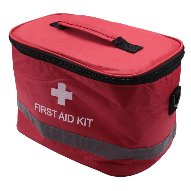 Outdoor First Aid Kit Sports Camping Bag Home Emergency Survival Package Red Nylon Striking Cross Symbol Crossbody Bag