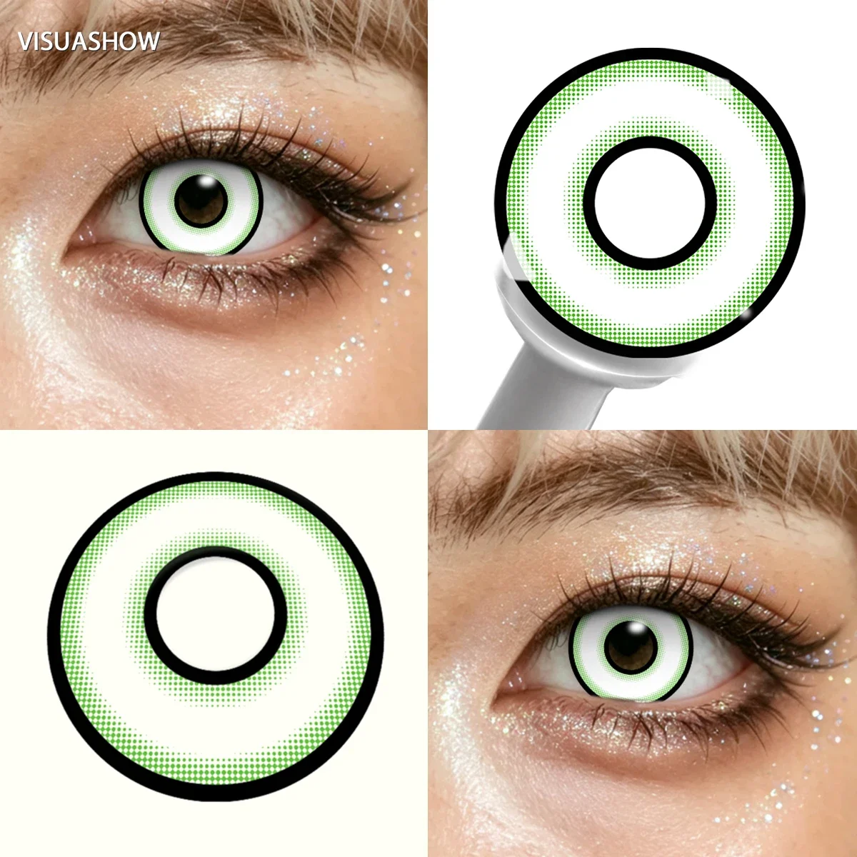 Lalens Grüne Anime-Cosplay-Farbkontaktlinsen, 1 Paar, 14,2 mm, Kosmetiklinsen für Cosplayer, Halloween, Weihnachtsfeier, Kostüm, Augen-Make-up – Detail 27