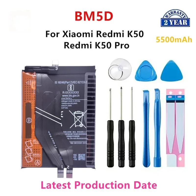 Brand New BM4P BM4S BM4Y BN53 BN59 BM4J BN63 BM56 BM57 BM5D BM4U BN5A Battery For Xiaomi Redmi K50 Pro/K40 5G/K40 Pro/K30