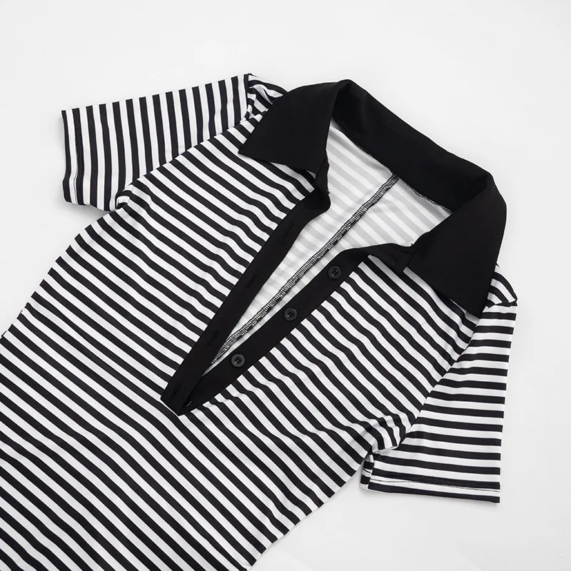 Trendige Damen-Playsuits mit V-Ausschnitt, gestreiften Knöpfen, Umlegekragen, Capri-Beinen, Sommer-Casual-Bodysuits, Loungewear – Detail 13