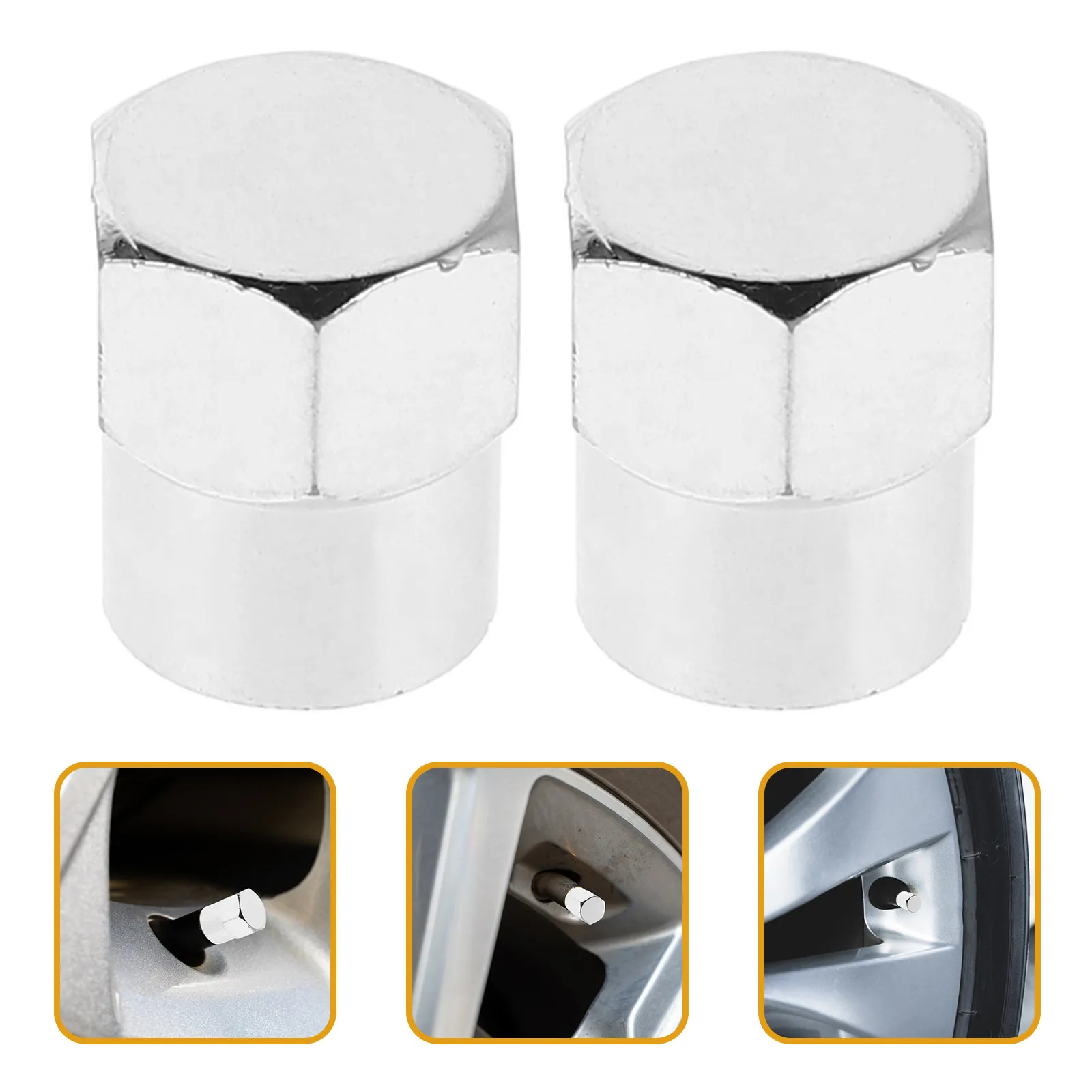 8Pcs Electroplated Valve Stem Caps Sealing Ring Leak-Proof Tire Air Caps Universal Car Truck Motorcycle Bicycle Valve Covers