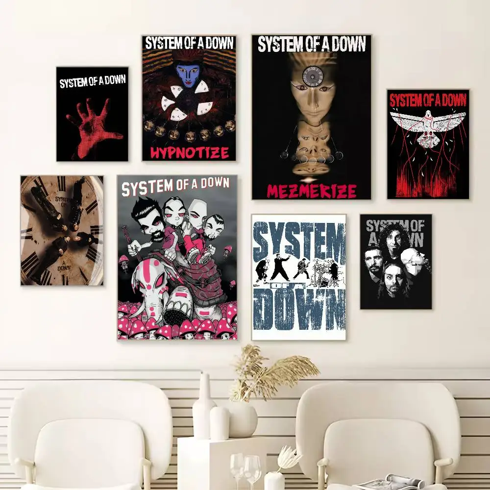 

System of a Down Band Poster HD Self Adhesive Waterproof Wall Art Ideal for Home Office Dorm Gift