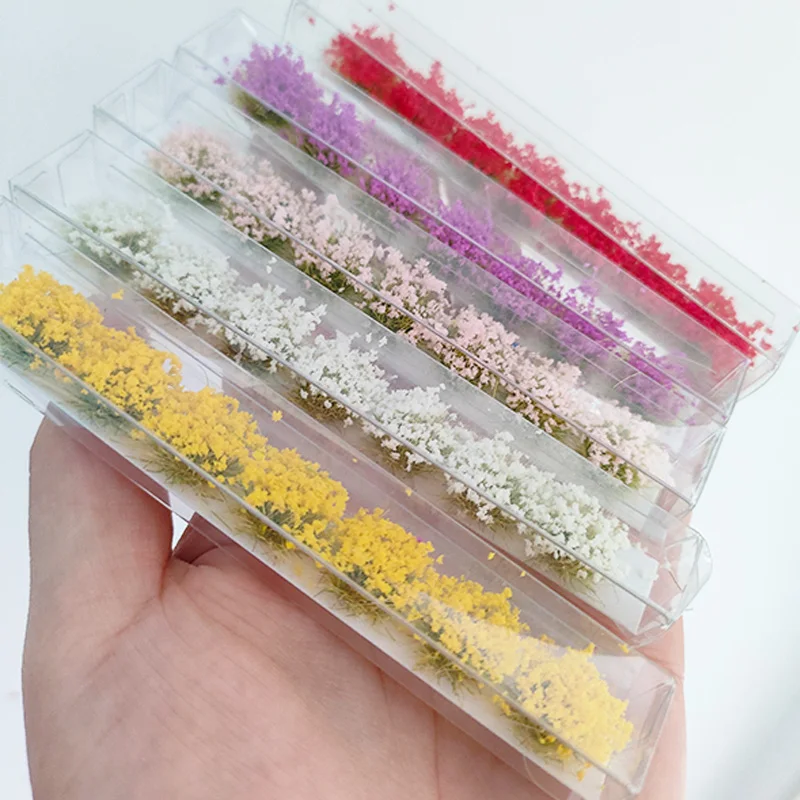 7 szt./pudełko Miniaturowy Zestaw Modelowy Kwiatów i Trawy DIY Budowanie Ogrodu Piaskownica Układ Sceny Materiały Akcesoria do Dioramy