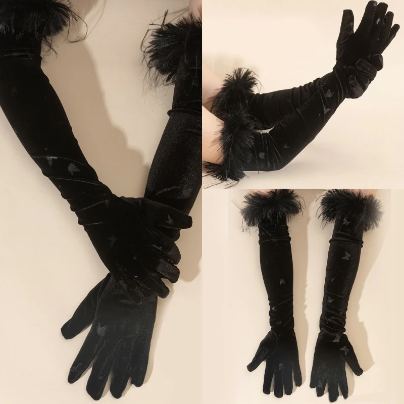 

Embossed Butterfly Gloves Formal Event Dress Gloves Women Evening Party Gloves