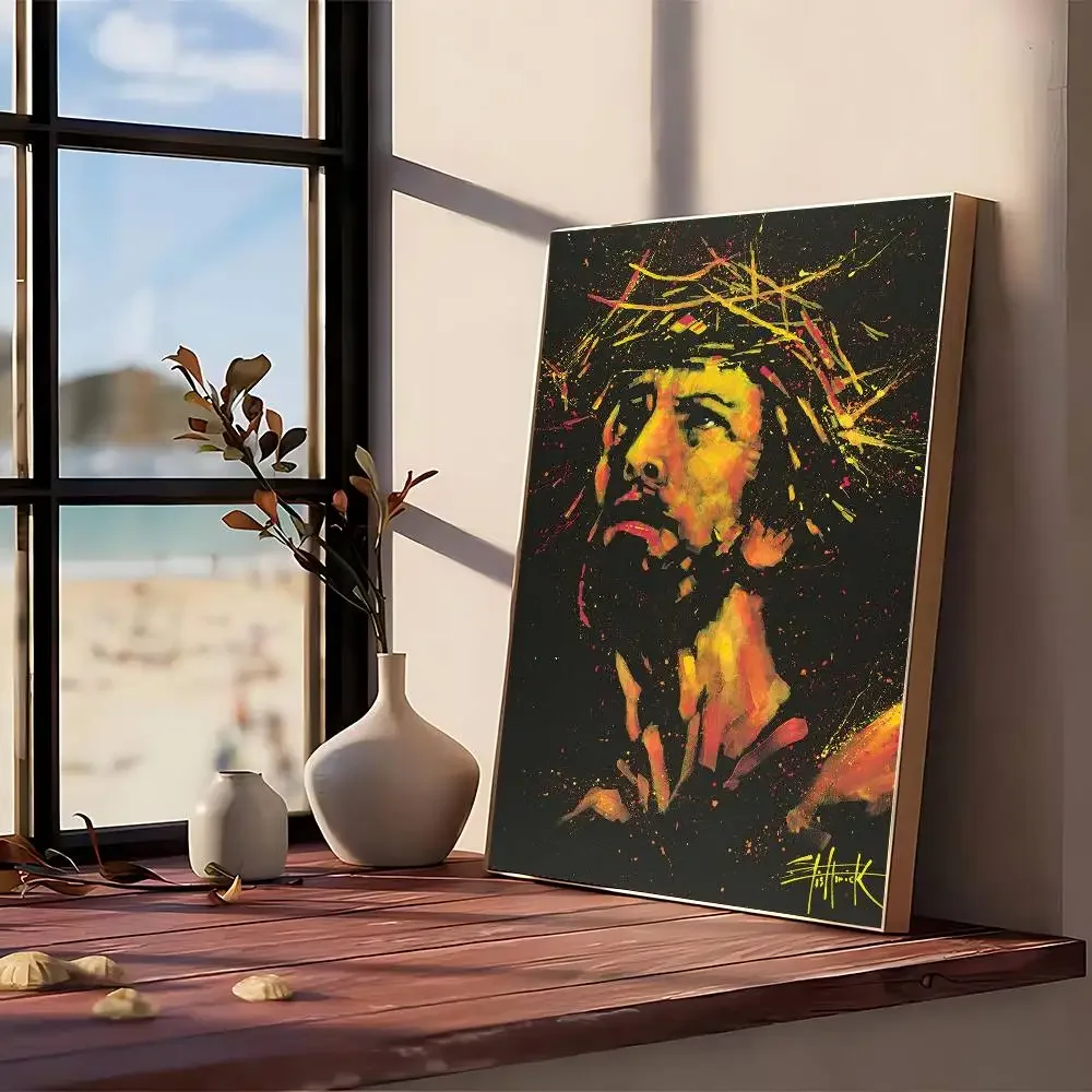 T-Jesus-and-G-LionS-F-Crown-of-Thorns Jesus Poster Decoration Posters Living Room Quality Canvas Home Wall Decor Picture