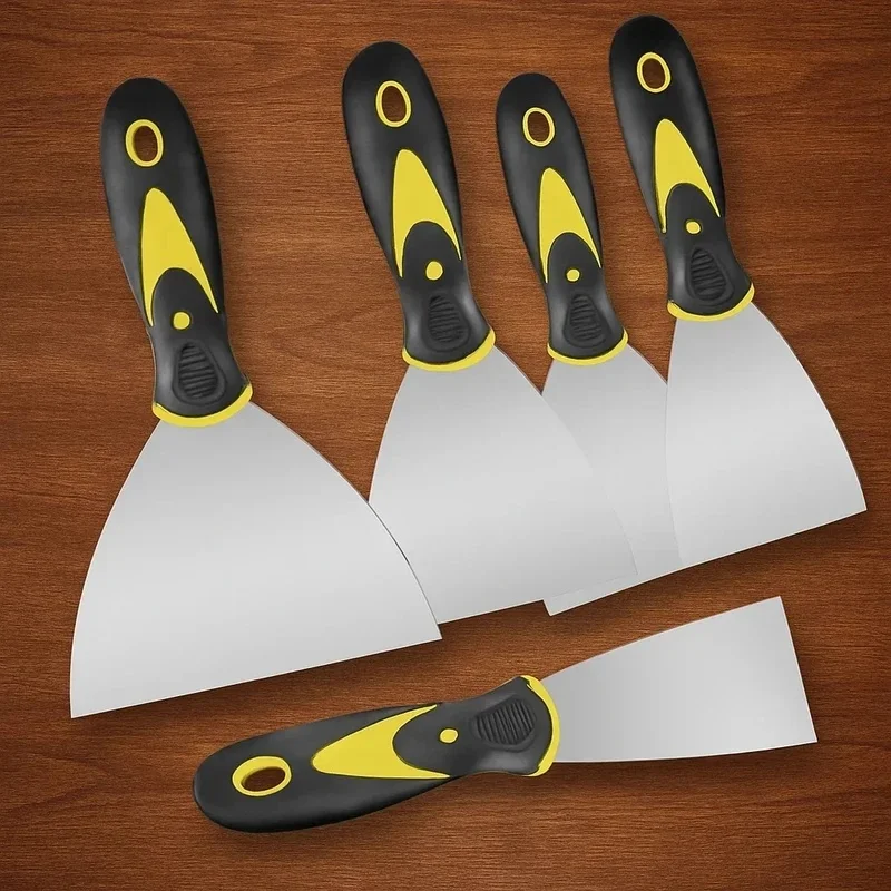 Suitable for Gypsum Board, Paint and Home Repair Stainless Steel Putty Knives, Single or Four-Piece Sets, Heavy-Duty Scrapers