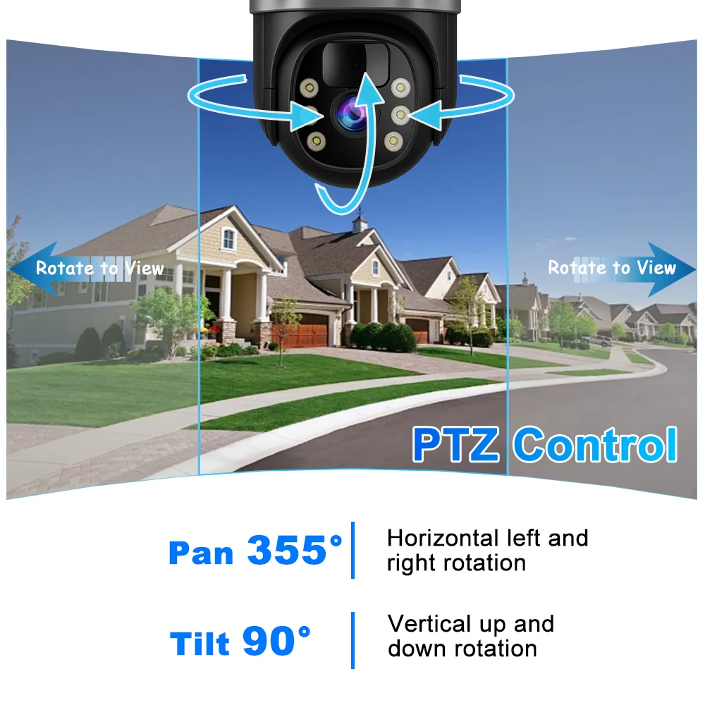 V380 Solar Built-in Battery Surveillance Camera Outdoor Waterproof IP66 8MP 4K Dual Lens Wireless IP Security CCTV Camera