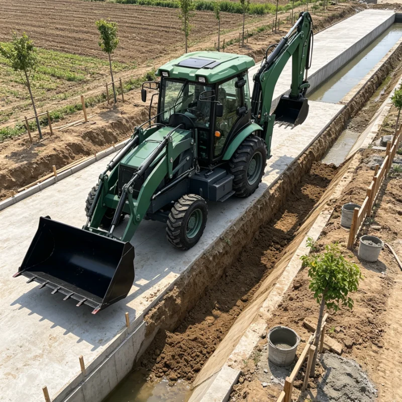 Customized Backhoe Loader with Bucket and Breaker for Road Repair and Construction Work CE Sale New Model