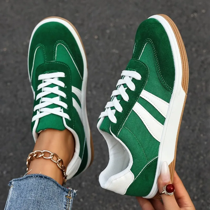 

Легкие удобные кроссовки для женщин, модная полосатая спортивная обувь на шнуровке, новая женская повседневная дышащая обувь на толстой подошве