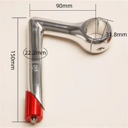 Tube Diameter 31.8mm/22.2mm Fixed Gear Bike Gooseneck Stems Single Speed Bicycle Aluminum Alloy Black Silver Stem Length 150mm