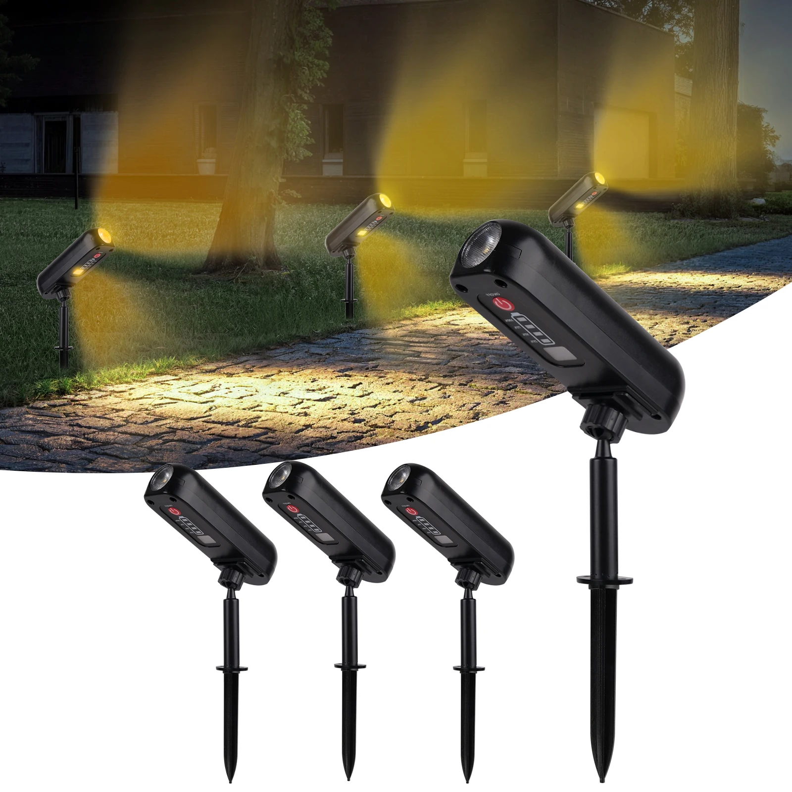 

4PCS Solar LED Light Outdoor Solar Wall Light IP65 3000K Garden Light Solar Spotlights Solar Uplights for Trees Pathway Yard