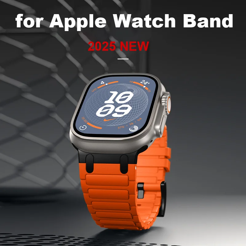 حزام لساعة أبل الترا 2 الفرقة 49 مللي متر 45 مللي متر 44 مللي متر 42 مللي متر 44 مللي متر معدن متين + سوار سيليكون كوريا iWatch سلسلة 9 6 5 4 7 8 SE