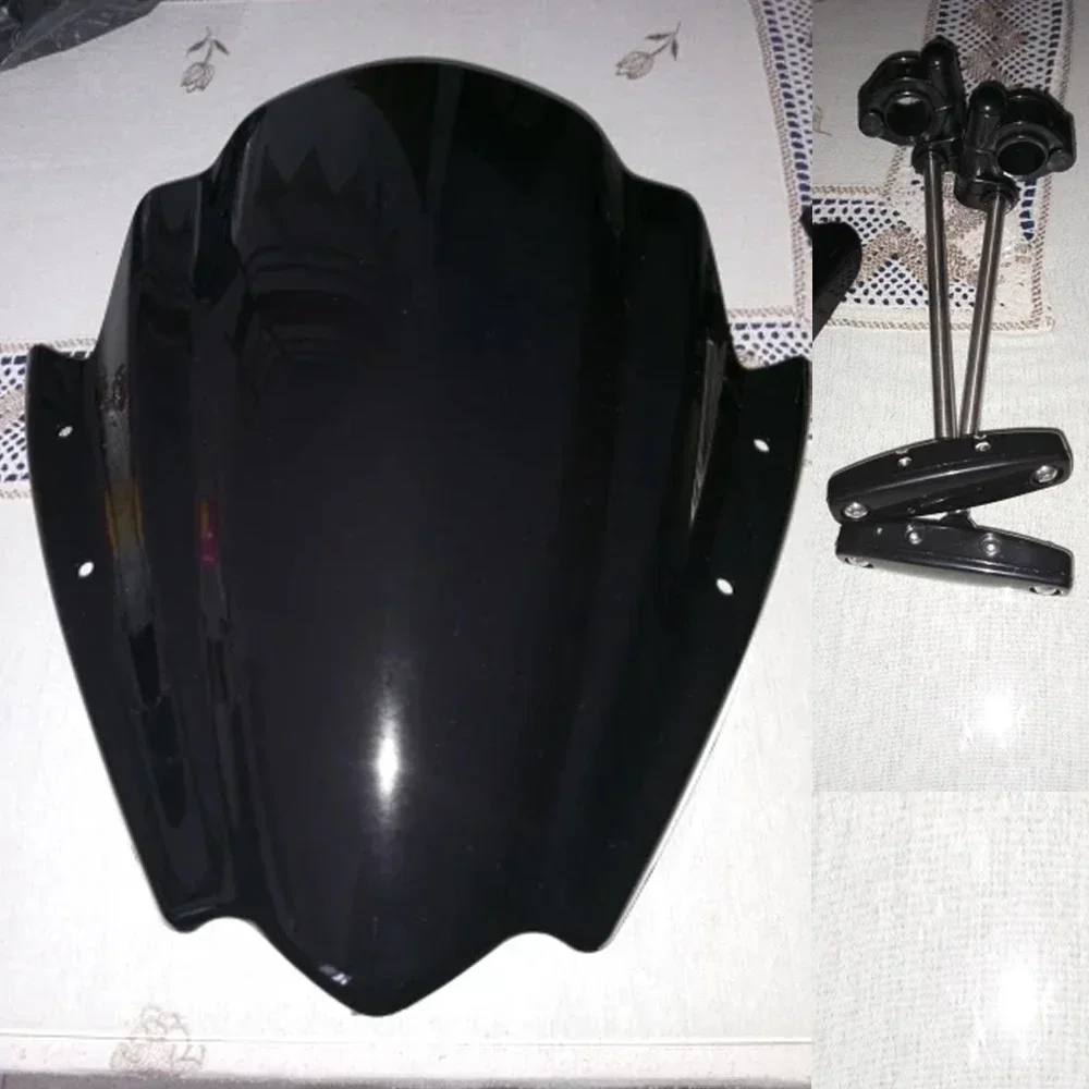 Motorcycle Windscreen For Yamaha FZ1 N FZ1N S2 FZ8 FZ8N FZ8S FZ 1 6 8 FZ6 Windshield Street Bicycle Handlebars Screen w/ Bracket