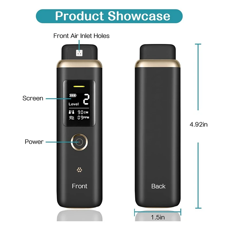 كاشف هاليتوسس كاشف معدل رائحة الفم المنعش، جهاز مراقبة التنفس عن طريق الفم المحمول مع رائحة في الوقت الحقيقي